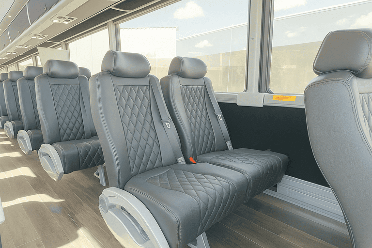 interior of Charter Bus Rental Gulfport charter bus